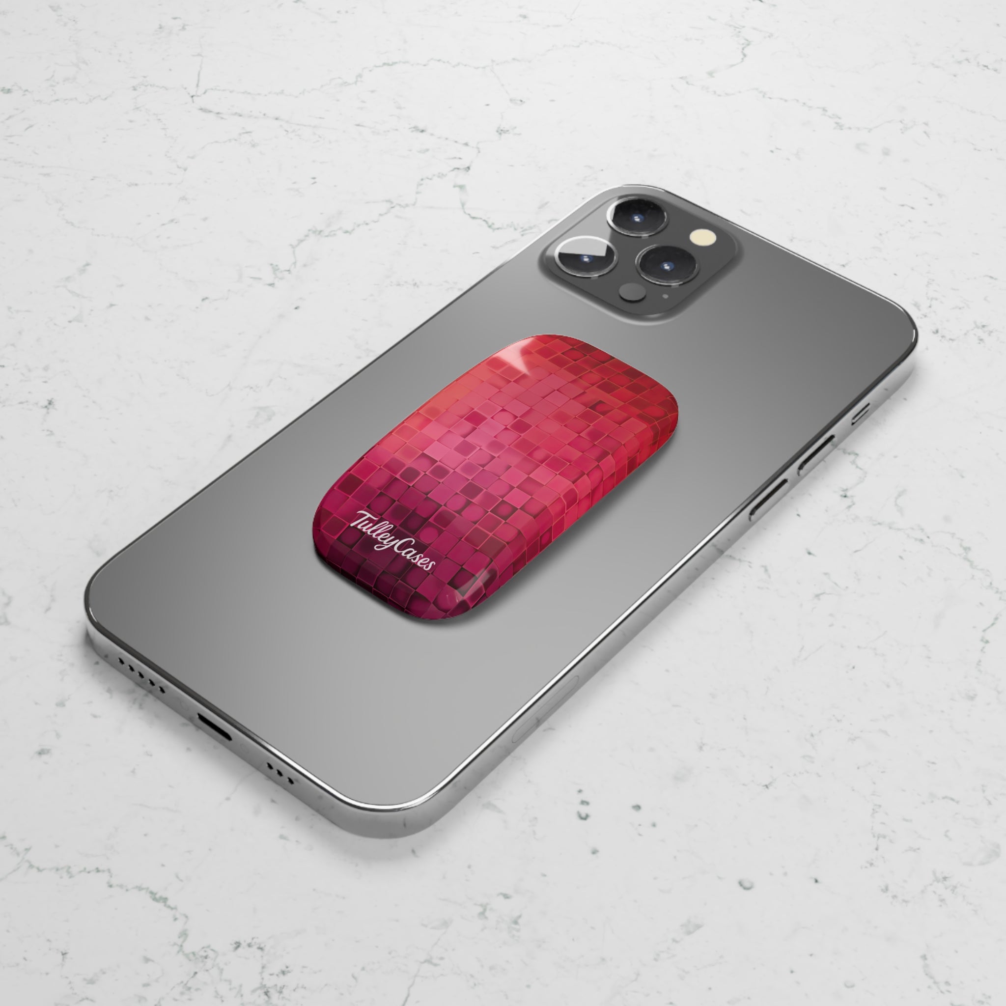 Pink Square - Phone Click-On Grip