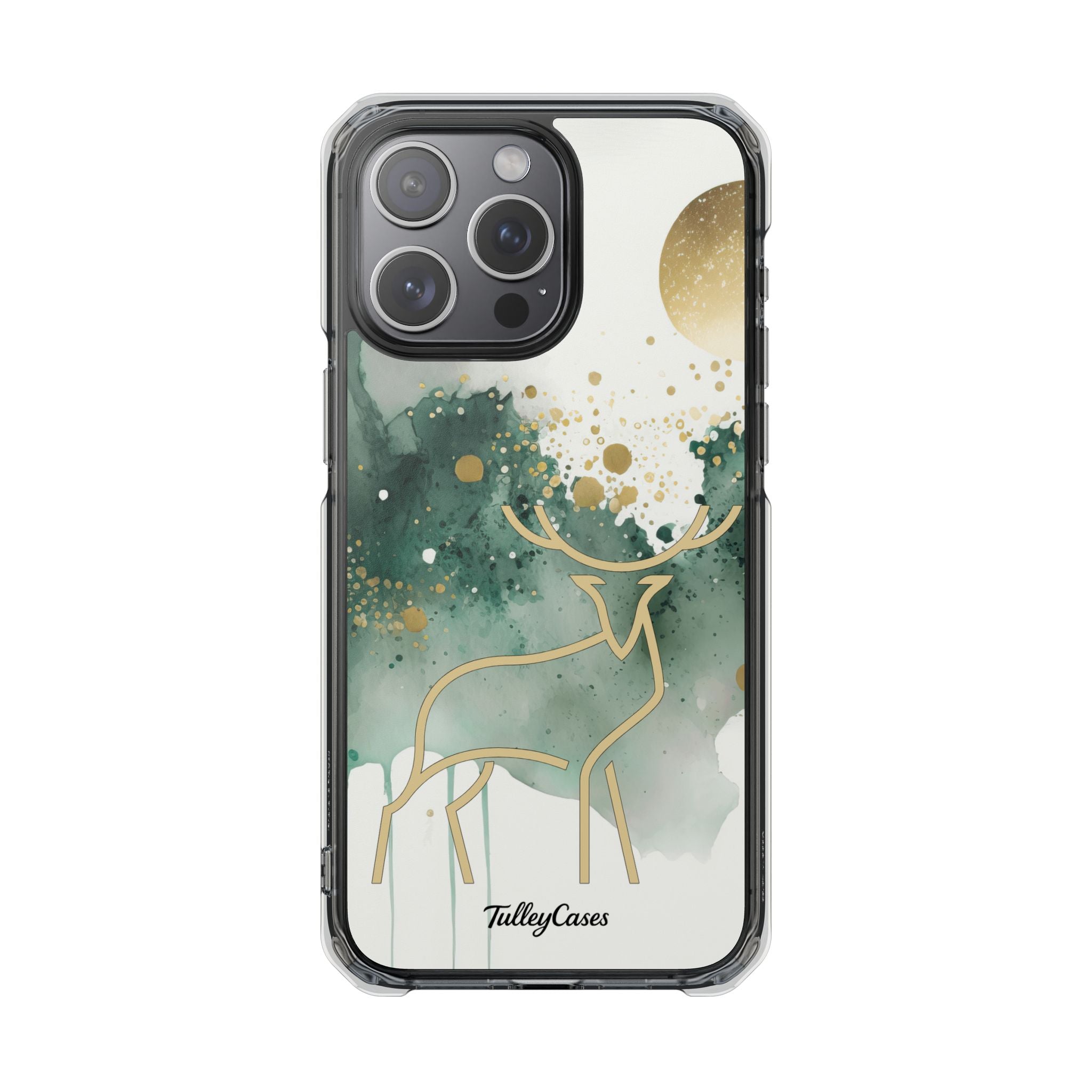 Golden Reindeer - Magnetic Clear Impact Cases